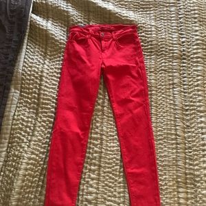 J Brand Red Denim Skinny Jeans